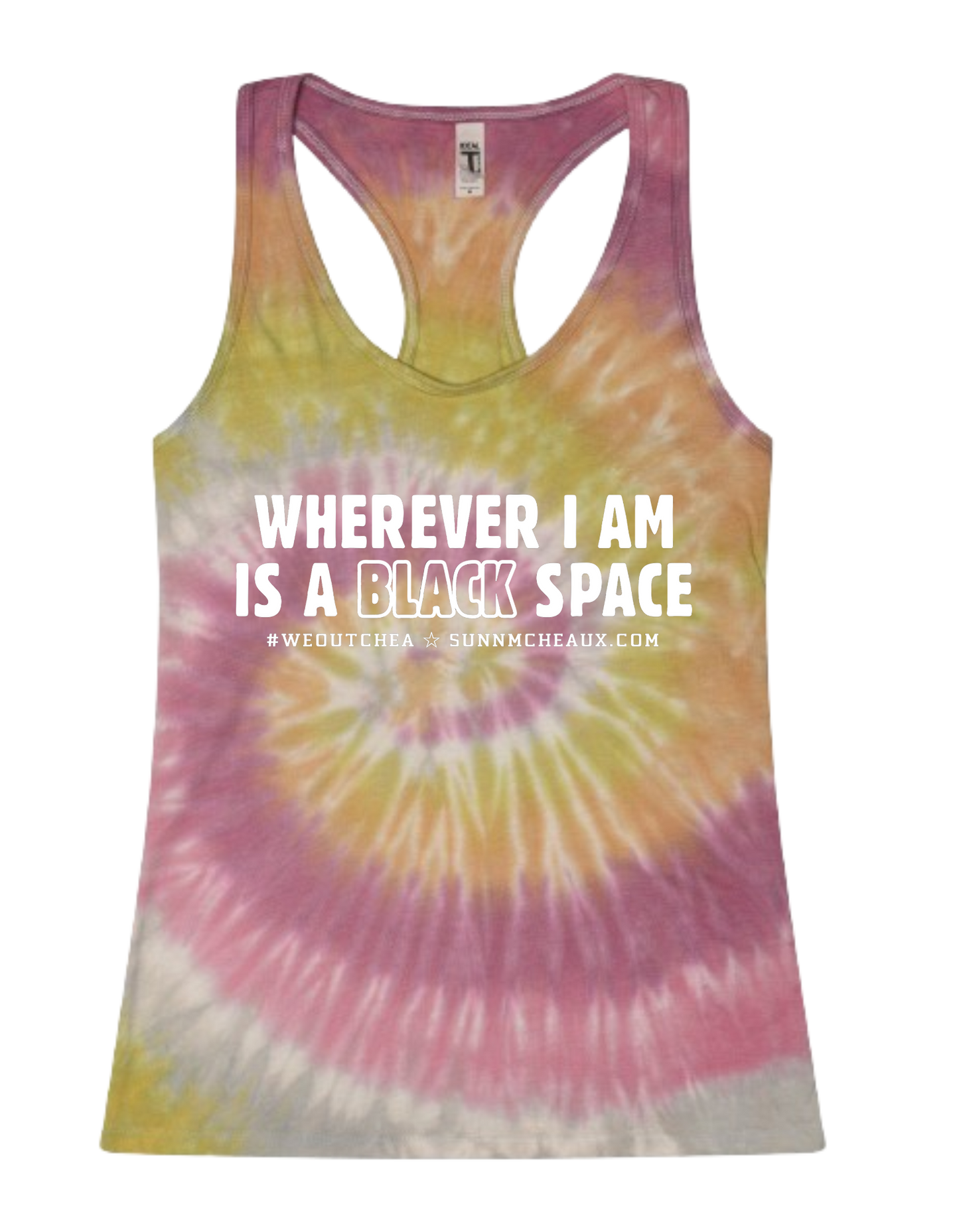 Women's Black Space Racerback Tank Top