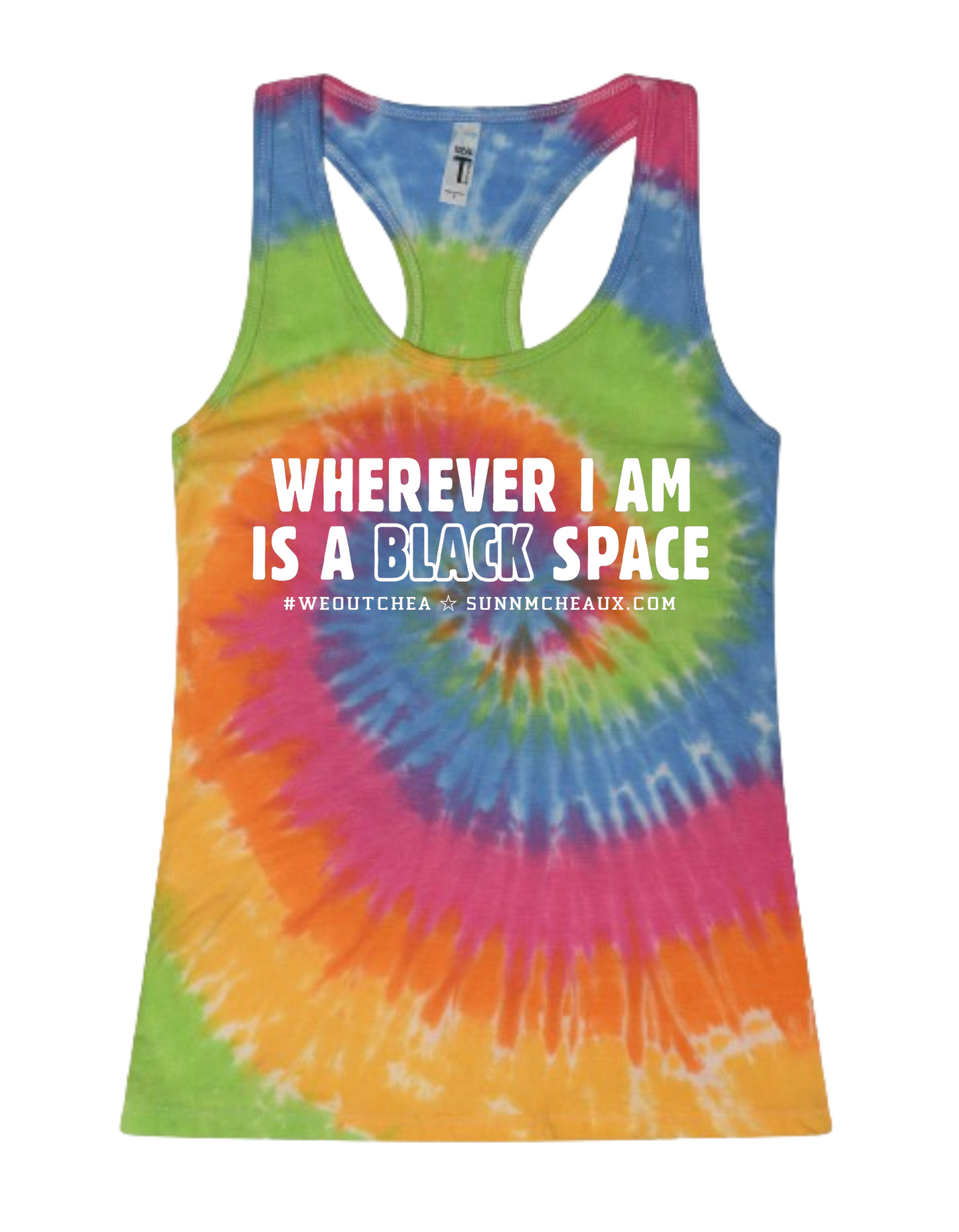 Women's Black Space Racerback Tank Top