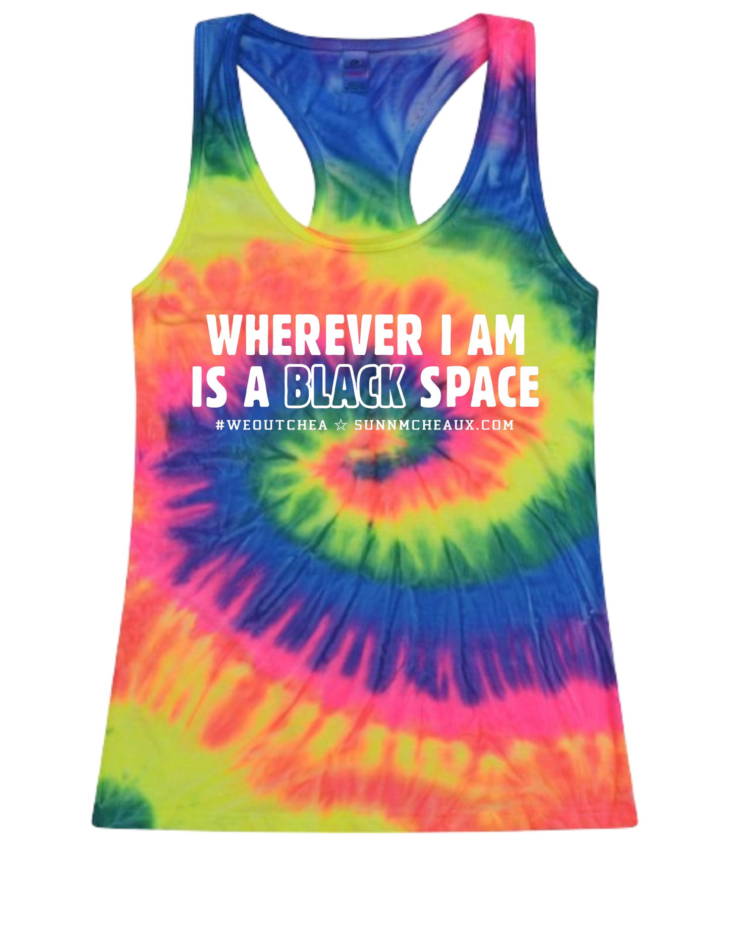 Women's Black Space Racerback Tank Top
