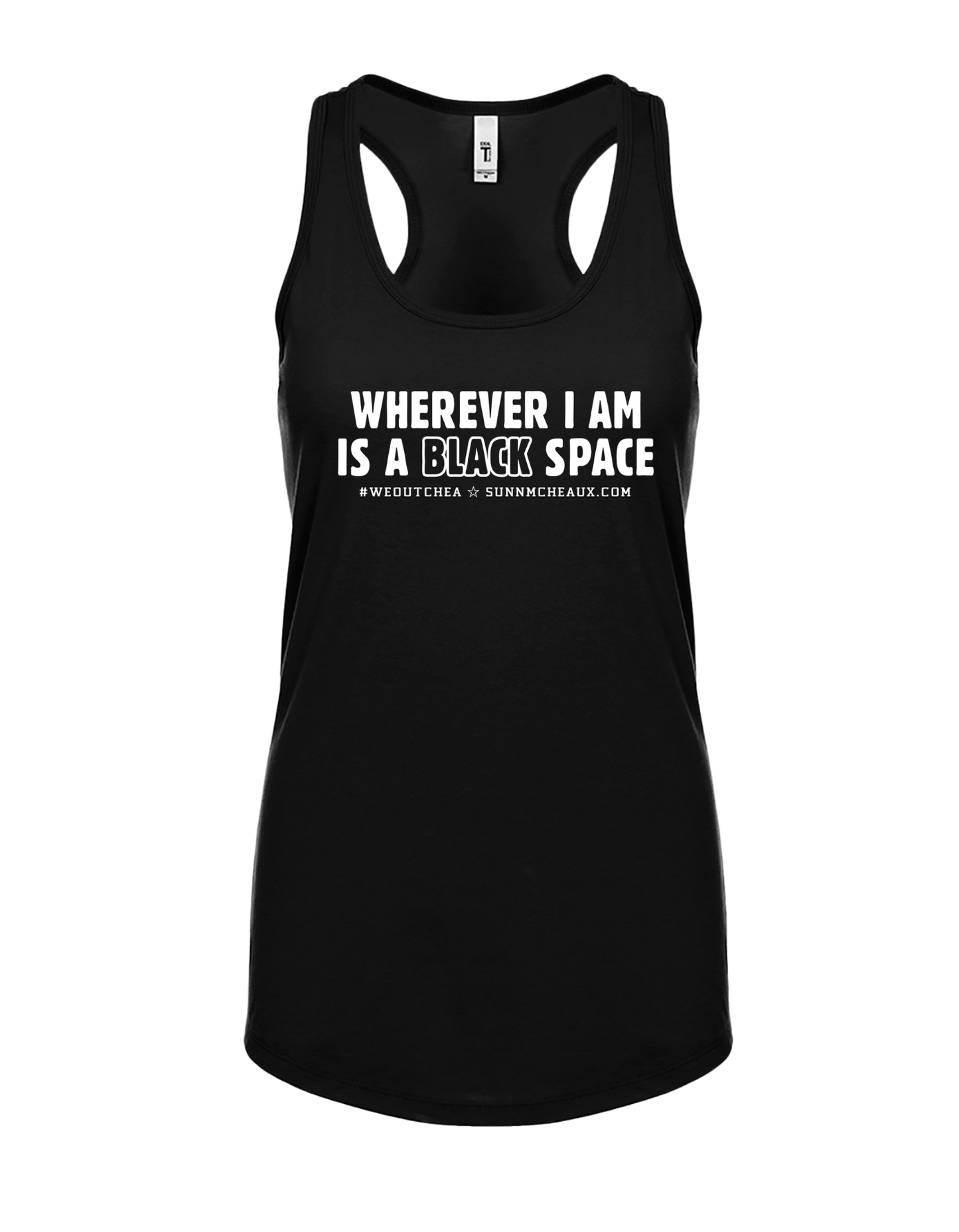 Women's Black Space Racerback Tank Top