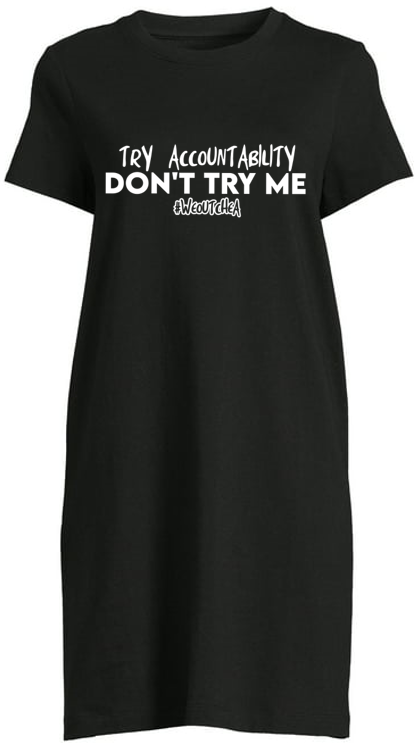 Women's Short Sleeve Black T-Shirt Dress (Various Styles)