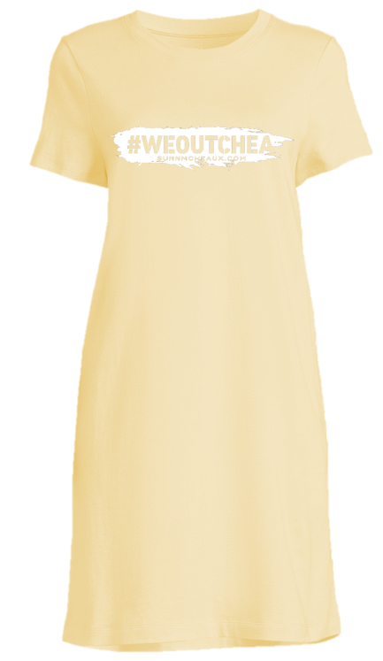 Women's Short Sleeve Cream T-Shirt Dress (Various Styles)