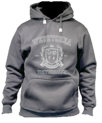 "#WEOUTCHEA UNIVERSALLY" Crest Long Sleeve Fleece Hoodie